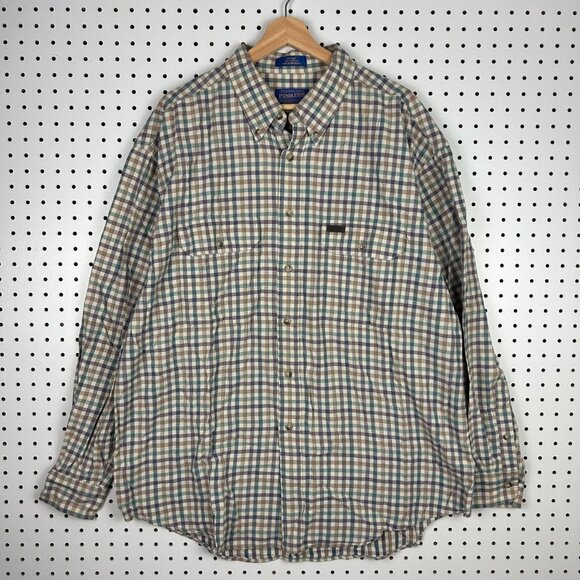 Pendleton Long Sleeve Button Shirt Size XL‎ Plaid Checkered Spring Board Casual - Picture 1 of 7